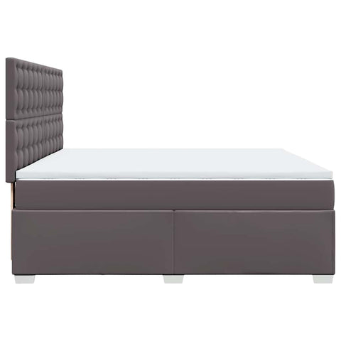 vidaXL Box Spring Bed with Mattress Grey 200x200 cm Faux Leather