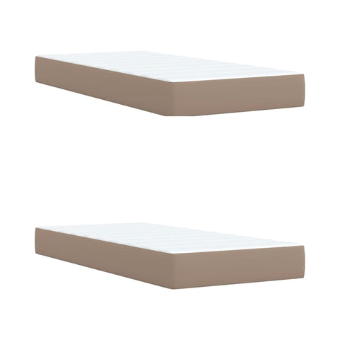 vidaXL Box Spring Bed with Mattress Cappuccino 200x200 cm Faux Leather