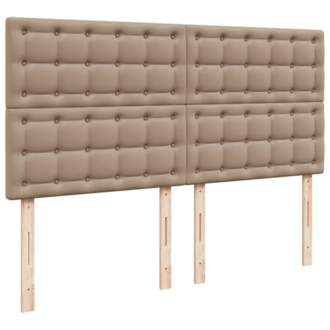 vidaXL Box Spring Bed with Mattress Cappuccino 200x200 cm Faux Leather