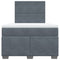 vidaXL Box Spring Bed with Mattress Dark Grey 120x190 cm Small Double Velvet