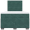 vidaXL Box Spring Bed with Mattress Dark Green 120x190 cm Small Double Velvet