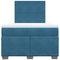vidaXL Box Spring Bed with Mattress Blue 120x190 cm Small Double Velvet