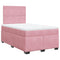 vidaXL Box Spring Bed with Mattress Pink 120x190 cm Small Double Velvet