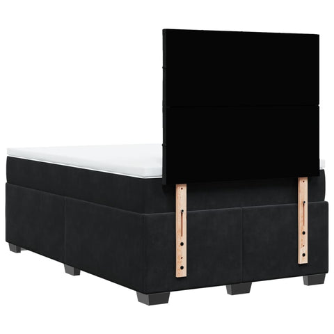 vidaXL Box Spring Bed with Mattress Black 120x190 cm Small Double Velvet