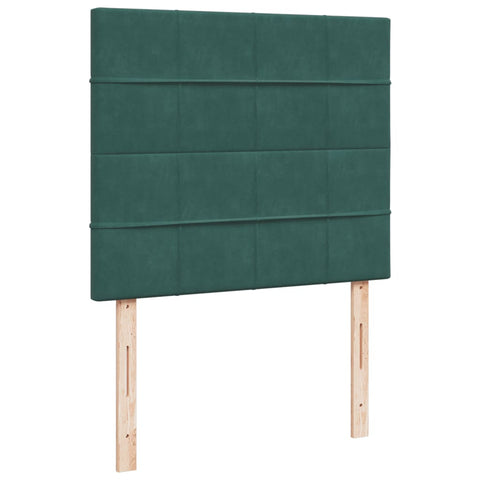 vidaXL Box Spring Bed with Mattress Dark Green 120x190 cm Small Double Velvet