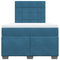vidaXL Box Spring Bed with Mattress Blue 120x190 cm Small Double Velvet