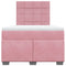 vidaXL Box Spring Bed with Mattress Pink 120x190 cm Small Double Velvet