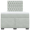 vidaXL Box Spring Bed with Mattress Light Grey 120x190 cm Small Double Velvet