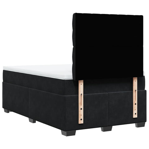 vidaXL Box Spring Bed with Mattress Black 120x190 cm Small Double Velvet