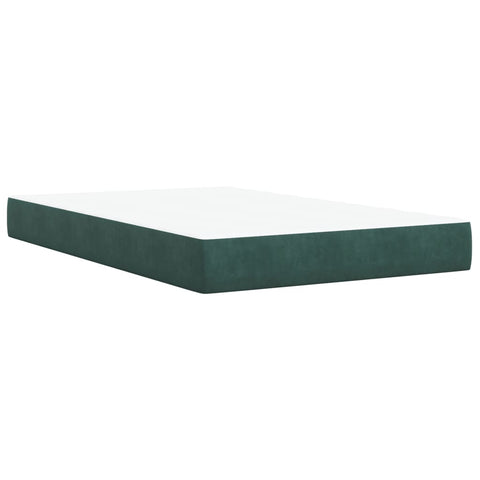 vidaXL Box Spring Bed with Mattress Dark Green 120x190 cm Small Double Velvet