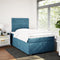 vidaXL Box Spring Bed with Mattress Blue 120x190 cm Small Double Velvet