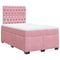 vidaXL Box Spring Bed with Mattress Pink 120x190 cm Small Double Velvet