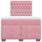 vidaXL Box Spring Bed with Mattress Pink 120x190 cm Small Double Velvet