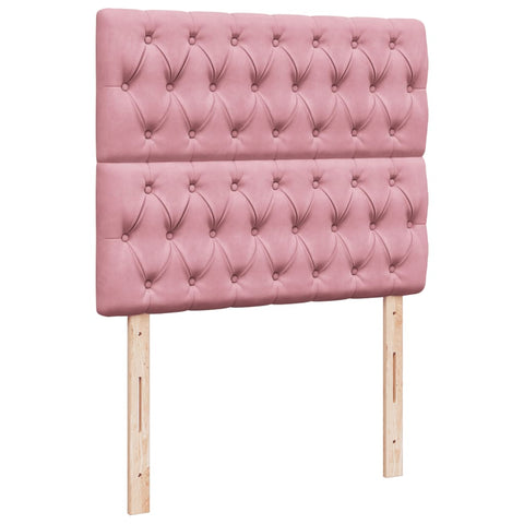 vidaXL Box Spring Bed with Mattress Pink 120x190 cm Small Double Velvet