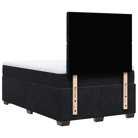 vidaXL Box Spring Bed with Mattress Black 120x190 cm Small Double Velvet