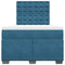vidaXL Box Spring Bed with Mattress Blue 120x190 cm Small Double Velvet