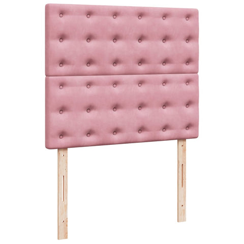 vidaXL Box Spring Bed with Mattress Pink 120x190 cm Small Double Velvet