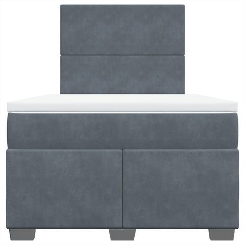 vidaXL Box Spring Bed with Mattress Dark Grey 120x200 cm Velvet