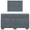 vidaXL Box Spring Bed with Mattress Dark Grey 120x200 cm Velvet