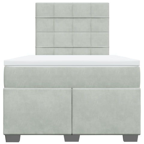 vidaXL Box Spring Bed with Mattress Light Grey 120x200 cm Velvet