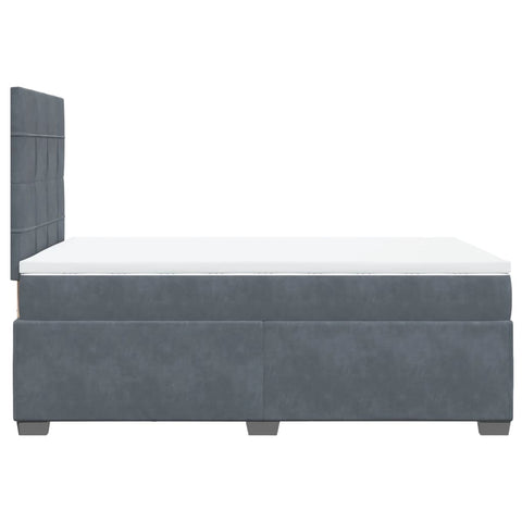 vidaXL Box Spring Bed with Mattress Dark Grey 120x200 cm Velvet