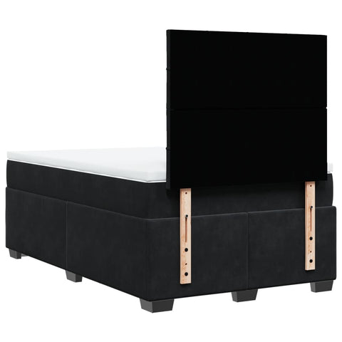 vidaXL Box Spring Bed with Mattress Black 120x200 cm Velvet