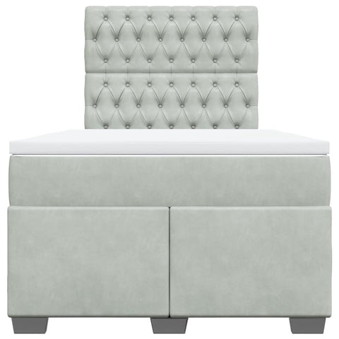 vidaXL Box Spring Bed with Mattress Light Grey 120x200 cm Velvet