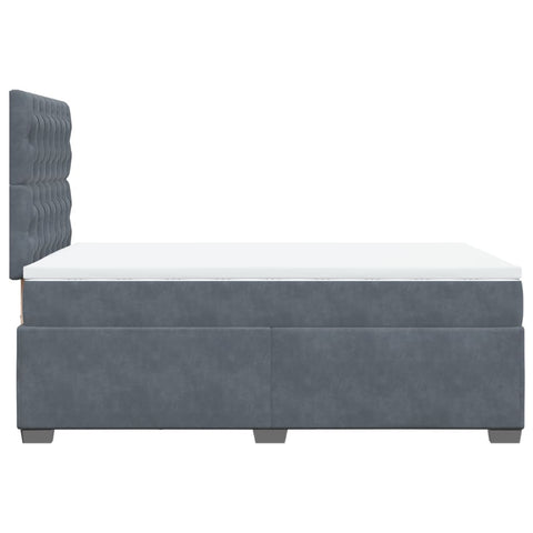 vidaXL Box Spring Bed with Mattress Dark Grey 120x200 cm Velvet