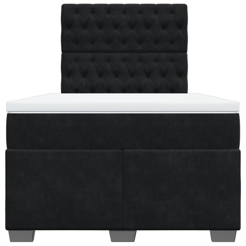 vidaXL Box Spring Bed with Mattress Black 120x200 cm Velvet