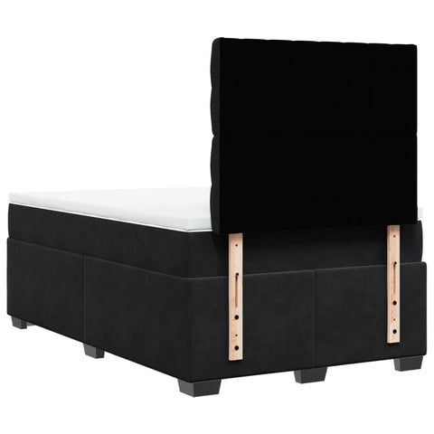 vidaXL Box Spring Bed with Mattress Black 120x200 cm Velvet