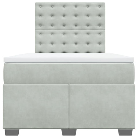vidaXL Box Spring Bed with Mattress Light Grey 120x200 cm Velvet