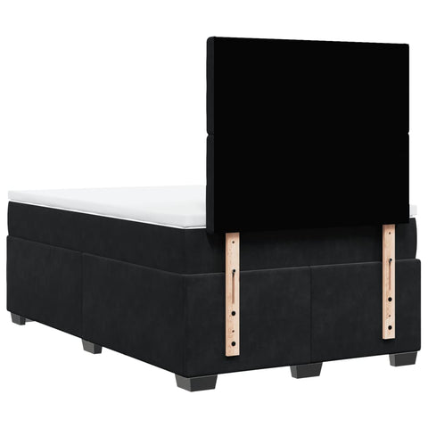 vidaXL Box Spring Bed with Mattress Black 120x200 cm Velvet