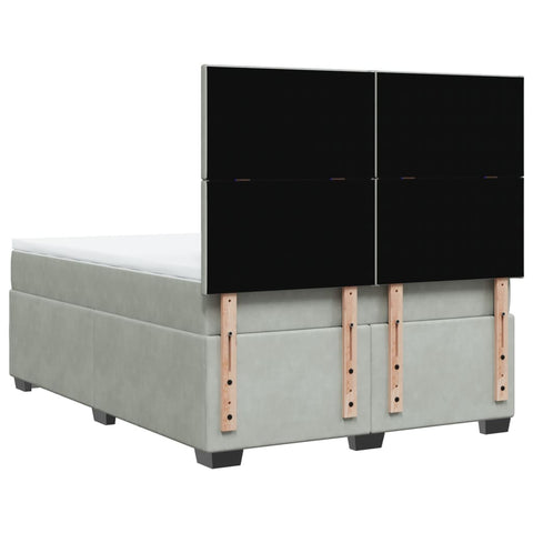 vidaXL Box Spring Bed with Mattress Light Grey 140x190 cm Velvet