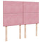 vidaXL Box Spring Bed with Mattress Pink 140x190 cm Velvet