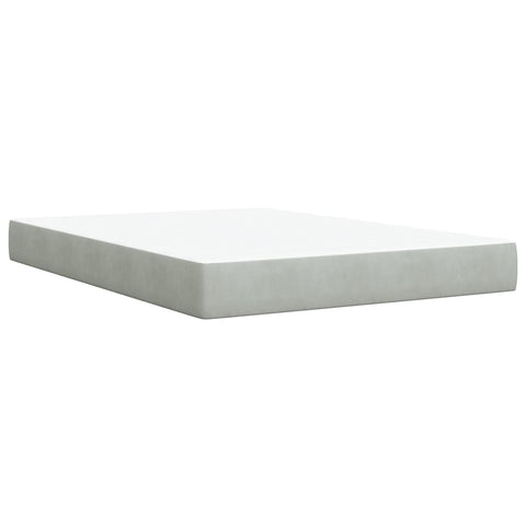 vidaXL Box Spring Bed with Mattress Light Grey 140x190 cm Velvet