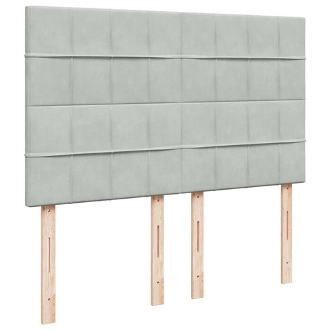 vidaXL Box Spring Bed with Mattress Light Grey 140x190 cm Velvet