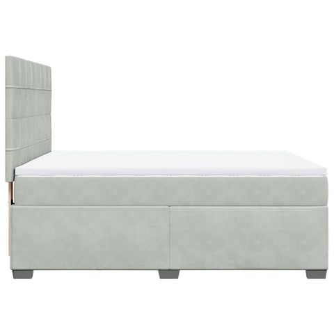 vidaXL Box Spring Bed with Mattress Light Grey 140x190 cm Velvet