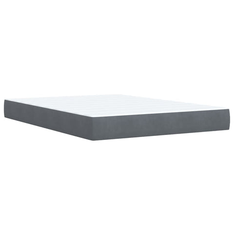 vidaXL Box Spring Bed with Mattress Dark Grey 140x190 cm Velvet