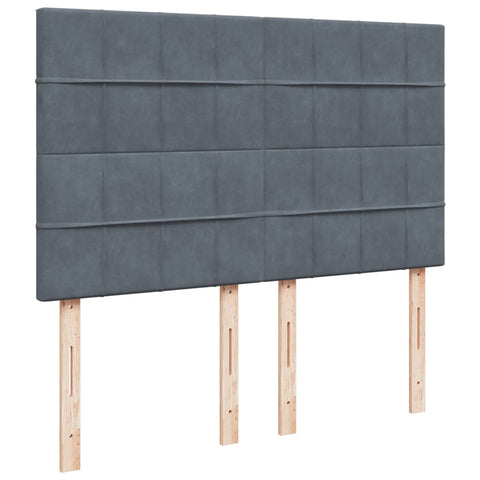 vidaXL Box Spring Bed with Mattress Dark Grey 140x190 cm Velvet