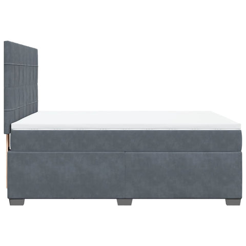 vidaXL Box Spring Bed with Mattress Dark Grey 140x190 cm Velvet