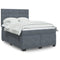 vidaXL Box Spring Bed with Mattress Dark Grey 140x190 cm Velvet