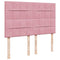 vidaXL Box Spring Bed with Mattress Pink 140x190 cm Velvet