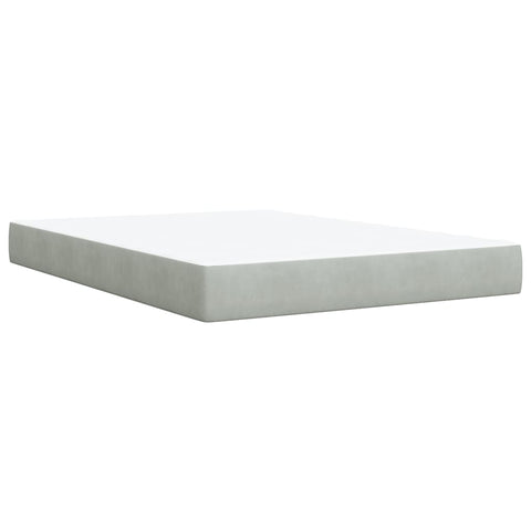 vidaXL Box Spring Bed with Mattress Light Grey 140x190 cm Velvet