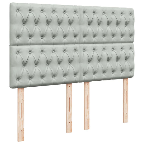 vidaXL Box Spring Bed with Mattress Light Grey 140x190 cm Velvet