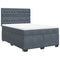 vidaXL Box Spring Bed with Mattress Dark Grey 140x190 cm Velvet