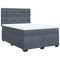 vidaXL Box Spring Bed with Mattress Dark Grey 140x190 cm Velvet