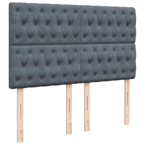 vidaXL Box Spring Bed with Mattress Dark Grey 140x190 cm Velvet