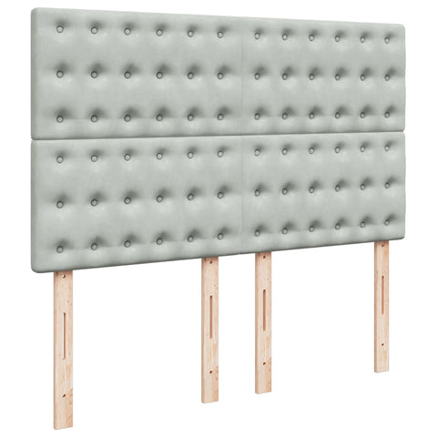 vidaXL Box Spring Bed with Mattress Light Grey 140x190 cm Velvet