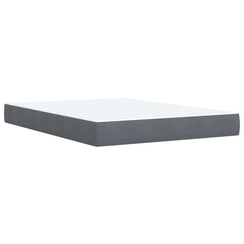 vidaXL Box Spring Bed with Mattress Dark Grey 140x190 cm Velvet