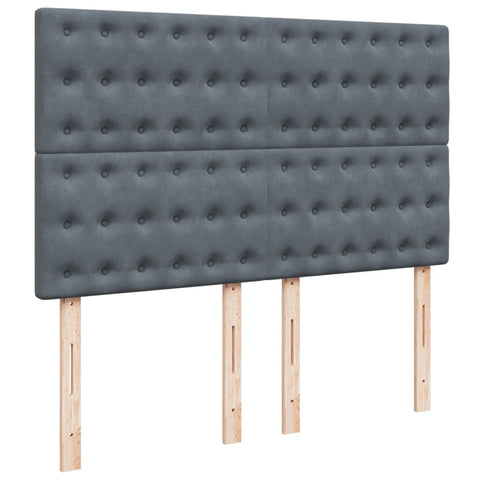 vidaXL Box Spring Bed with Mattress Dark Grey 140x190 cm Velvet